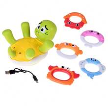 Juguete de baño de tortuga rociadora eléctrica recargable - Incluye 5 anillos apilables y cabezal rociador giratorio, juego sensorial interactivo para niños pequeños de 18 meses a 6 años, regalo perfecto para Halloween, Pascua, Navidad, cumpleaños, Acción de Gracias - Multicolor - Ver 13