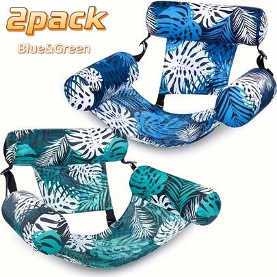 1pc Leaf Design Floating Lounge Chair - Adult Inflatable Pool Float, Portable Summer Beach Floats For Lake, Beach And Pool Party