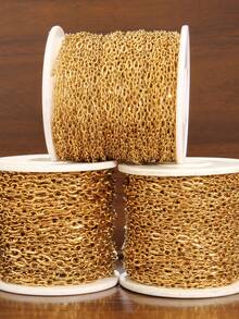 Dây chuyền thép không gỉ mạ vàng 100cm/lô, kiểu dáng hoa hướng dương, tỷ lệ 3:1, dạng cáp, mắt xích, thích hợp làm vòng cổ, vòng tay và trang sức DIY, không phai màu. - Chuỗi hoa hướng dương 3:1 - Xem 6