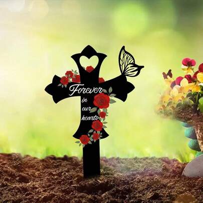 Tượng thánh giá acrylic mới, trang trí ngoài trời cho sân vườn, nghĩa trang, dùng trong vườn nhà.