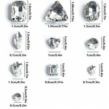 Hand-Sewn Perforated Rhinestones 100 PCS Mixed Shape Glass Rhinestones With Silver Claws For Sewing Jewelry, Crafts, Clothes, Shoes, Garments And Apparel Crystal Gem Flatback White - White - View 3