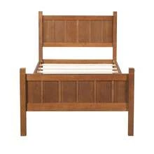 MERAX Twin Size Flat Panel Bed With Headboard & Footboard, Minimalist Modern Platform Bed With Wood Grain Finish, Shaker And Farmhouse Style Design, Sleek And Functional Bedroom Furniture,Light Walnut - Walnut(Twin Size) - 查看 7