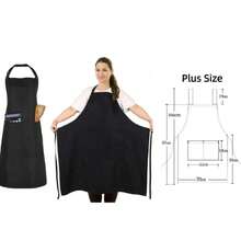 1 pieza de delantal ligero, transpirable y ajustable con bolsillos (por favor compre el modelo de talla grande si necesita un tamaño grande como se muestra en la imagen) - Delantal de cocina de poliéster duradero, adecuado para cocinar en Acción de Gracias y días festivos, diseño de babero largo, unicolor, totalmente funcional | Delantal de babero largo | Artículo esencial de cocina - Negro - Ver 10
