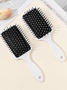 1个可爱水果图案大号气垫梳，按摩发梳，蓬松手持梳，顺峰直发 - 彩色 - 查看 9