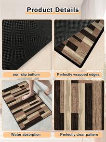 1pc Printed Carpet Runner, Absorbent Soft Easy-Clean Carpet For Bedroom, Kitchen Decor, Indoor Outdoor Entrance, Bedroom, Living Room, Laundry Room, Machine Washable, Multi-Color Options - Multicolor - View 7