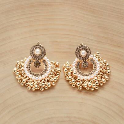 Glizzene 1pair Of Luxurious Exaggerated Vintage Bohemian Style Hollow Out Rhinestone Earrings, Perfect For Party, Women's Fashion Accessory Wedding Wedding