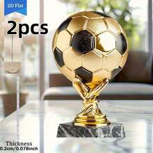 2D Flat Acrylic Decorations, Football-Themed Trophy Gifts, Suitable For All Seasons, Exquisite Details, The Perfect Decoration For Your Home, Desktop, Or Office Bookshelf. 2D Flat, World Cup, Football Trophy Essential. - Multicolor - View 2