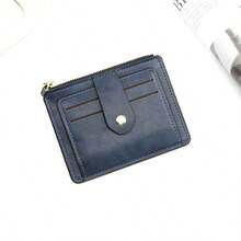 Unisex Fashion Card Holder Multifunctional Coin Purse, High-End Commuting Daily Versatile Zipper Solid Color Card Case Wallet For Women Card Wallet Small Wallet Cute Wallet Travel Essential Summer Red Wallet - Multicolor - View 7