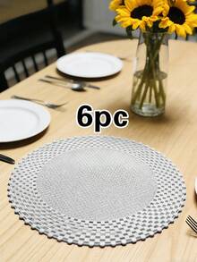 1/4/6 pezzi Semplici tovagliette in PVC con foil dorato, decorazione per hotel e ristoranti, isolamento termico e antiscivolo, adatte per matrimoni, feste, Natale, San Valentino, celebrazioni, picnic, banchetti di compleanno - Multicolore - Visualizzare 18