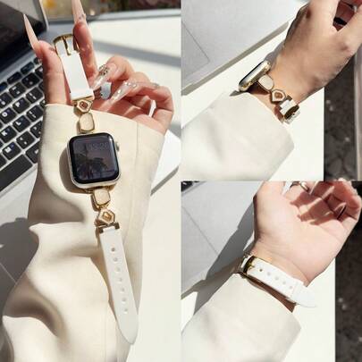 1 chiếc dây đeo AppleWatch bằng silicon trang trí đá quý dễ thương, dây đeo silicon hình học màu vàng và trắng, tương thích với các dòng Ultra/SE/11/10/9/8/7/5/4/3/2/1 và Ultra2/Ultra/SE/38/40/41/42/44/45/46/49mm, phụ kiện vòng tay thời trang dành cho nữ, món quà tốt nhất cho bạn gái và bạn bè, vừa vặn thoải mái với cổ tay, chỉ bao gồm dây đeo, không bao gồm đồng hồ và vỏ.