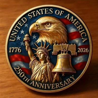 3D, Engraved Replica Coin, 250th Anniversary Commemorative 250th Anniversary Freedom Commemorative Coin Collection Set (1776-2025) - Replica Military Challenge Coin, Featuring The United States Capitol And Eagle Patterns, Collectible Medal, Plastic Box, Limited Edition History Enthusiast And Collector's Gift