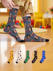 1 Đôi tất in hình khuôn mặt theo yêu cầu, tất in ảnh cá nhân, tất in hình ngộ nghĩnh, có thể in bất kỳ hình khuôn mặt nào, thích hợp làm quà tặng kỷ niệm, Ngày Valentine, sinh nhật, đám cưới, Ngày của Mẹ, Ngày của Cha, quà tặng bạn thân. - Nhiều màu - Xem 5