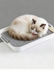 1pc PP Material Double-Layer Litter Box, Pet Toilet, Removable & Washable With Drainage Hole, Suitable For Cats, Small Dogs, Rabbits, Guinea Pigs And Other Small Animals, All Season Use - Multicolor - View 3