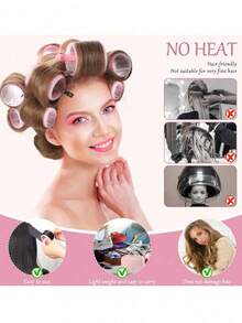 2pcs/Set Large Size Hair Curlers With Clips, Self-Adhesive Hair Rollers Suitable For Long/Medium/Short Hair And Bangs, DIY Curling Tool (1 Large Curler Tube + 1 Clip), Back To School Season, Hair Accessory - Multicolor - View 5