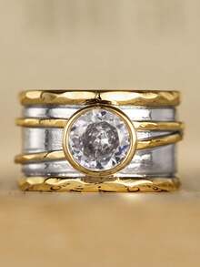 1 PC Glamorous Cubic Zirconia Ring For Women For Wedding Engagement Anniversary Party Jewelry Valentine's Day Gift - 1# - View 11