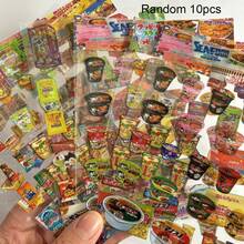 Cute PVC Snack Glitter Art Stickers, Waterproof For Diary, Phone Decoration - Multicolor - View 5