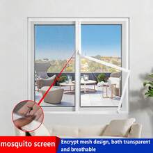 1pc White Hook And Loop Mosquito Net Screen, Self-Adhesive Zipper Style Window Screen, 2026 New Household Anti-Mosquito Device, No Drilling Installation - White - View 17