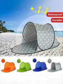 速开沙滩帐篷 - 防紫外线遮阳篷,轻便沙滩帐篷,户外探险天篷 - 30秒快速搭建 - 沙滩家庭必备 - 音乐节露营装备 - 后院遮阳 - 体育赛事遮阳 - 应急防晒,露营装备,露营必需品 - 1 - 查看 3