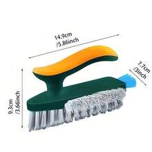 4 In 1 Brush Squeegee For Gap Groove Cleaning Tool Glass Scraper Kitchen Bathroom Floor Tire Cleaner Brushes Home Cleaning Brush - Green - View 4