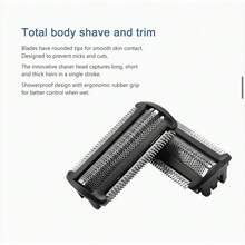 适用于 Bodygroom BG2024 BG2036 BG3015 3010 TT2000 TT2021 Shp9500 Ys534 的修剪器/剃须刀头替换刀网 - 黑色 - 查看 3