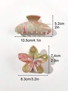 10个/套 粉色樱花、橄榄绿、乳白色渐变纹理花朵发夹，可爱甜美韩风清新美感，适合旅行、野餐、派对等夏季发饰，沙滩抓夹，度假、假日沙滩发夹，节日、生日等场合适用。 - 彩色 - 查看 3