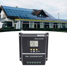 Controlador de carga solar MPPT con doble puerto USB, pantalla LCD retroiluminada, regulador de panel solar de 12V, 24V, 36V y 48V (adaptable) - A - Ver 6