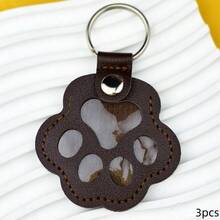 1/3/10pcs Leather Pet Hair Storage Keychain, Creative Pet Fur Collection Charm, Cute Cat Dog Hair Bag Pendant - Multicolor - View 24