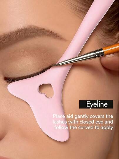 1pc Multi-Functional Eyeliner Stencil, 1pc Reusable Silicone Waterproof Eyeliner Stamp, Suitable For Eyeliner Brush, Sealing, Pencil Sharpener, Easy To Create Cat Eye And Smokey Eye Makeup