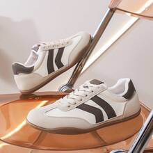 Giày thể thao nữ thường ngày, giày tối giản lấy cảm hứng từ Đức, giày lười đi học, giày chạy bộ đường trường, giày leo núi cắm trại, giày trượt ván ngoài trời, giày đế bằng. - Màu be - Xem 2