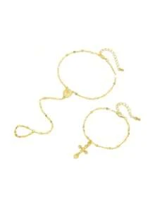 Vòng tay Tiantium dạng dây xích vàng dành cho nữ, vòng tay mắt xích, vòng đeo ngón tay, trang sức quà tặng. - Nhiều màu 5 - Xem 4