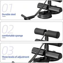 Universal Sit-Up Assistant, Portable Floor Fitness Bar, Abdominal Training Equipment, 3-Level Adjustable, Equipped With 2 Powerful Suction Cups And Elastic Rope, For Exercising Abdominal, Leg And Foot Muscles, Suitable For Home Or Office Use. - Multicolor - View 4