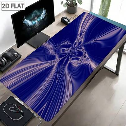 1pc 2D Abstract Art Edged Mouse Pad, Smooth & Durable Thick Lock-Stitched Design, Suitable For Gaming, Office, Daily Use, Precise Positioning, Textured Surface For Excellent Control, Adds Personalized Visual Experience To Desk, Compatible With Various Mice For Multi-Scenario Needs