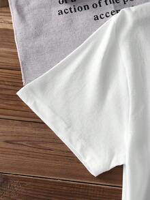 2026新款复古风女士休闲夏季上衣，双面印花，一面是星星图案，另一面是“THE BRIDE Club EST”单面印花，圆领，纯色短袖T恤 白色 - 白色 - 查看 4