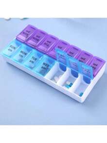 7-Day Universal Pill Box, Portable Mini Large Capacity English 7-Compartment Pill Organizer, Medication Storage Box - Mini Portable Rectangular Medicine Box Storage Box - View 8