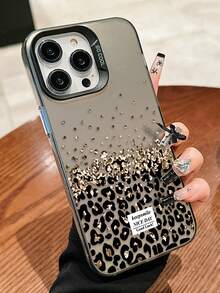Cheetah,Leopard Print 1pc Leopard Print Flat Pattern, IMD Laser Phone Case With Soft Edge And Hard Back, High Quality Suitable For Apple Models 17/17Pro/17Promax/16/16Plus/16Pro/16ProMax/15/15Plus/15ProMax/14/14Plus/14Pro/14ProMax, 13/13Pro/13ProMax, 12/12Pro/12ProMax, 11/11Pro Max - Black - View 5
