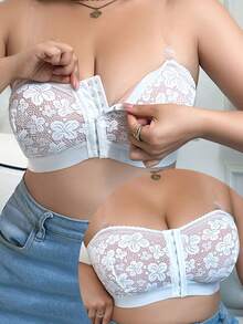 Sujetador sin tirantes para mujer, sujetador cómodo sin aros - Blanco - Ver 6