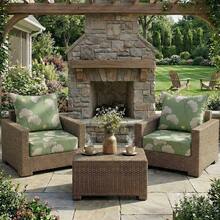 Outdoor Deep Seat Cushions Waterproof Patio Seat And Back Cushion Set, Fade-Resistant Seasonal Chair Cushion With Removable Cover For Dining Arm Chairs, Wicker Chairs And Garden Furniture Sofa Chair Cushion Set Decoration For Outdoor Garden, Deck, Porch, Patio Furniture - 淡綠 - 查看 5