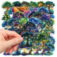 50pcs Magic Tree Stickers Decoration For Scrapbooking, Diary, Planner, Instrument Guitar, Mug, Skateboard, Notebook, Coffee Cup, Luggage, Back To School Gift Scrapbook Supplies - Magic Tree - View 6