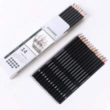 Brutfuner 14支装素描铅笔套装 - 4H、2H、HB、B、2B、3B、4B、5B、6B、7B、8B、10B、12B、14B，适用于艺术绘画、素描、油画，盒装石墨铅笔 - 14支素描鉛筆A - 查看 7