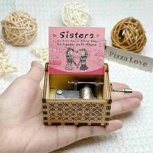 1 pezzo Scatola musicale vintage in legno con incisione laser azionata a mano, adatta come regalo per la Festa della Mamma/Compleanno/Anniversario/Matrimonio, decorazione per casa, ufficio o scrivania - 1PC - Visualizzare 9