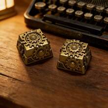 1个3D树脂个性化不规则仿金属齿轮键帽，适用于DIY键盘、十字轴键盘、键帽、单个礼品键帽、定制键帽 - 查看 9