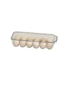 12-Grid Stackable Plastic Egg Storage Box/Food Container With Lid, Suitable For Home Kitchen - Multicolor - View 8