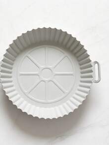Tấm lót nướng silicon dùng cho nồi chiên không dầu, dễ vệ sinh, hình tròn và vuông, lót nồi chiên không dầu, dụng cụ nhà bếp - Màu be - Xem 2