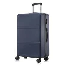 YONSLY Hard Shell Suitcase 16/20/24/28 Inches With 4 Wheels 360° Combination Lock Soft Rubber Handle Mesh Pocket Lightweight Suitcase For School - 深藍 - 查看 9