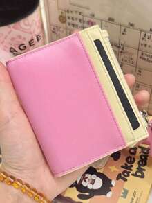 1PC 腊肠犬女士钱包 - 可爱的腊肠犬设计，拉链，金色五金，腊肠犬印花 - 小巧的卡包和零钱包，大容量短款钱包，可爱零钱包，生日礼物，女士钱包，迷你钱包，小钱包，可爱女士钱包。 - 彩色 - 查看 8