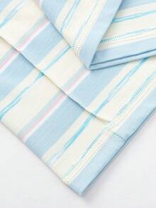 Balabala Kaos Lengan Pendek Anak Laki-Laki Motif Garis-Garis Musim Panas, Cepat Kering, dan Bernapas - biru dan putih - View 7