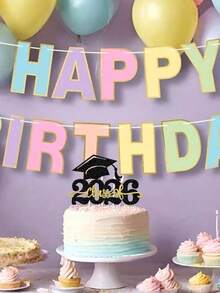 1/2pcs Class Of 2026 Cake Topper Glitter Congrats Grad Cap 2026 ...