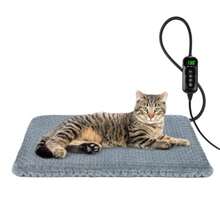 Heated Cat Bed Waterproof Adjustable Temperature Dog Cat Heating Pad with Timer Indoor Pet Heating Pad for Cats Dogs Electric Pads for Dogs Cats Pet Heated Pad S: 18" x 16" - S 18 x 16 - Ver 9