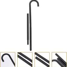 1pc Holiday Party Prop, Costume Prop Cane, All Black Magician's Cane, Curved Black Photo Prop - Multicolor - View 6