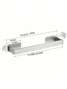 一套不锈钢浴室配件，包括毛巾杆、毛巾环、浴袍挂钩和卫生纸架，壁挂式。 - 銀色 - 查看 4